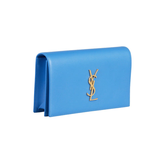 SAINT LAURENT SKY BLUE CLASSIC KATE MONOGRAM CLUTCH