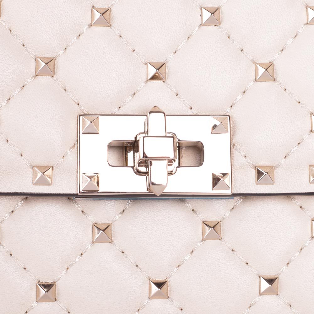 VALENTINO CREAM ROCKSTUD SPIKE SHOULDER