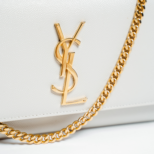 SAINT LAURENT CREAM KATE SMALL BAG