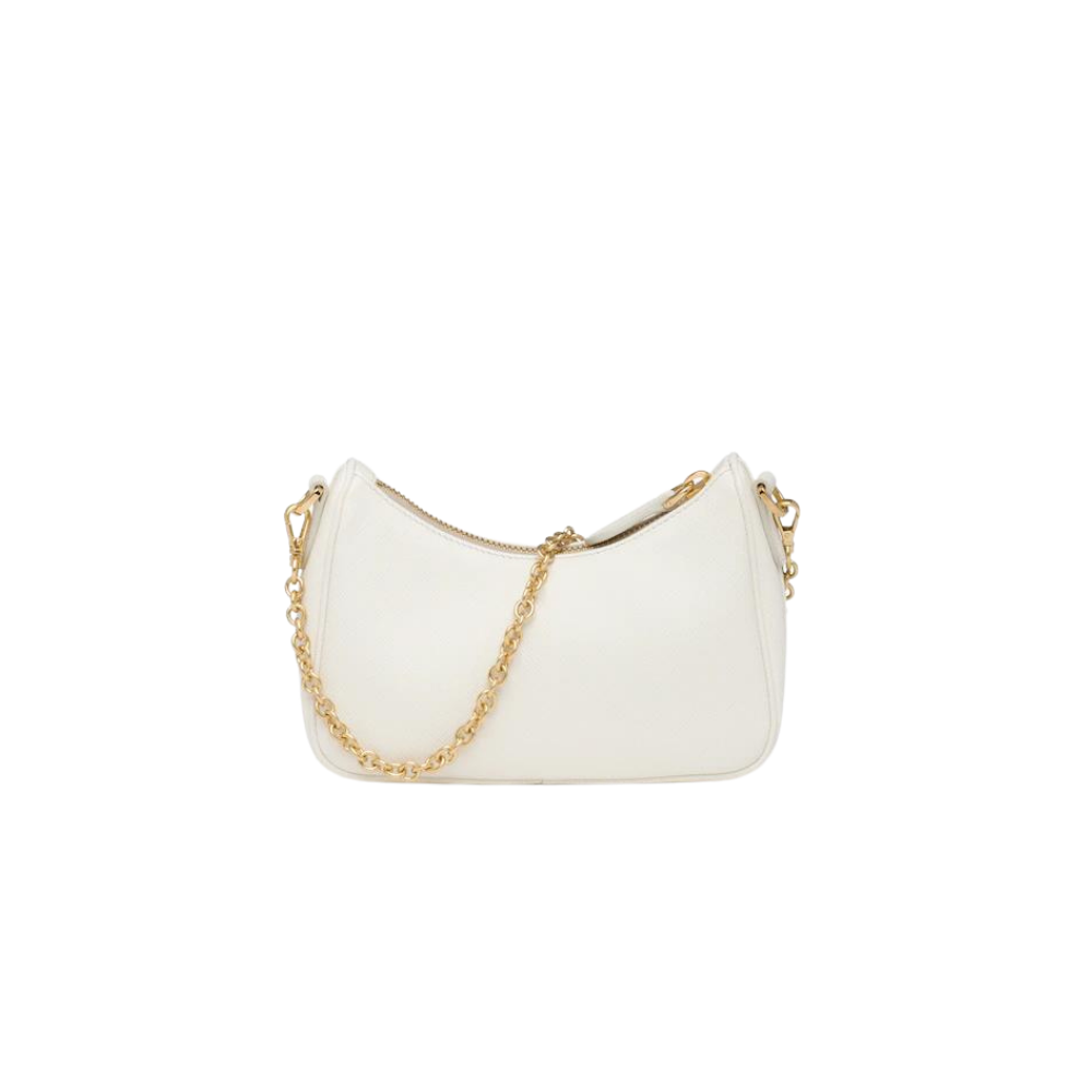 PRADA CREAM SAFFIANO LEATHER MINI