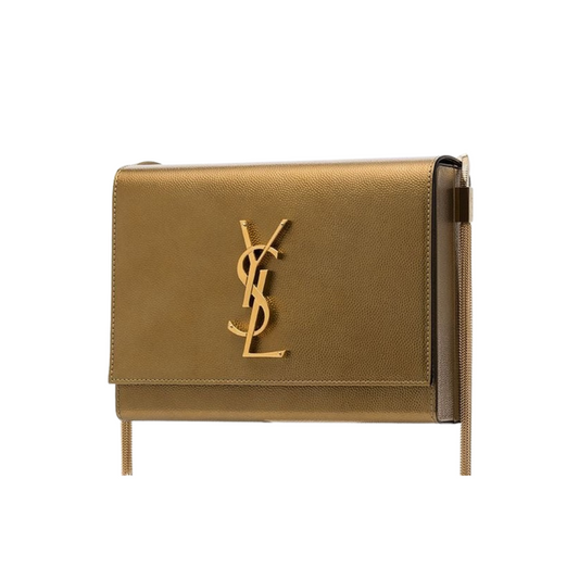 SAINT LAURENT GOLD KATE BOX BAG