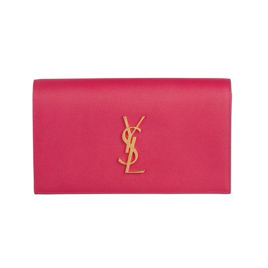 SAINT LAURENT PINK CLASSIC KATE MONOGRAM CLUTCH