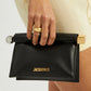 JACQUEMUS BLACK ROND CARRÉ SMALL CLUTCH BAG