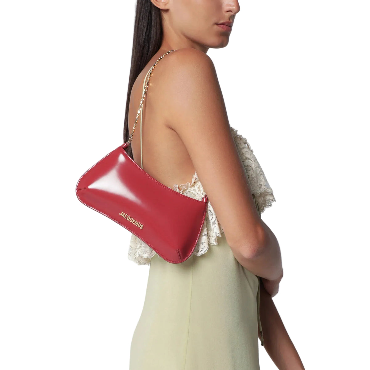 JACQUEMUS RED LE PETIT BISOU CHAINE BAG