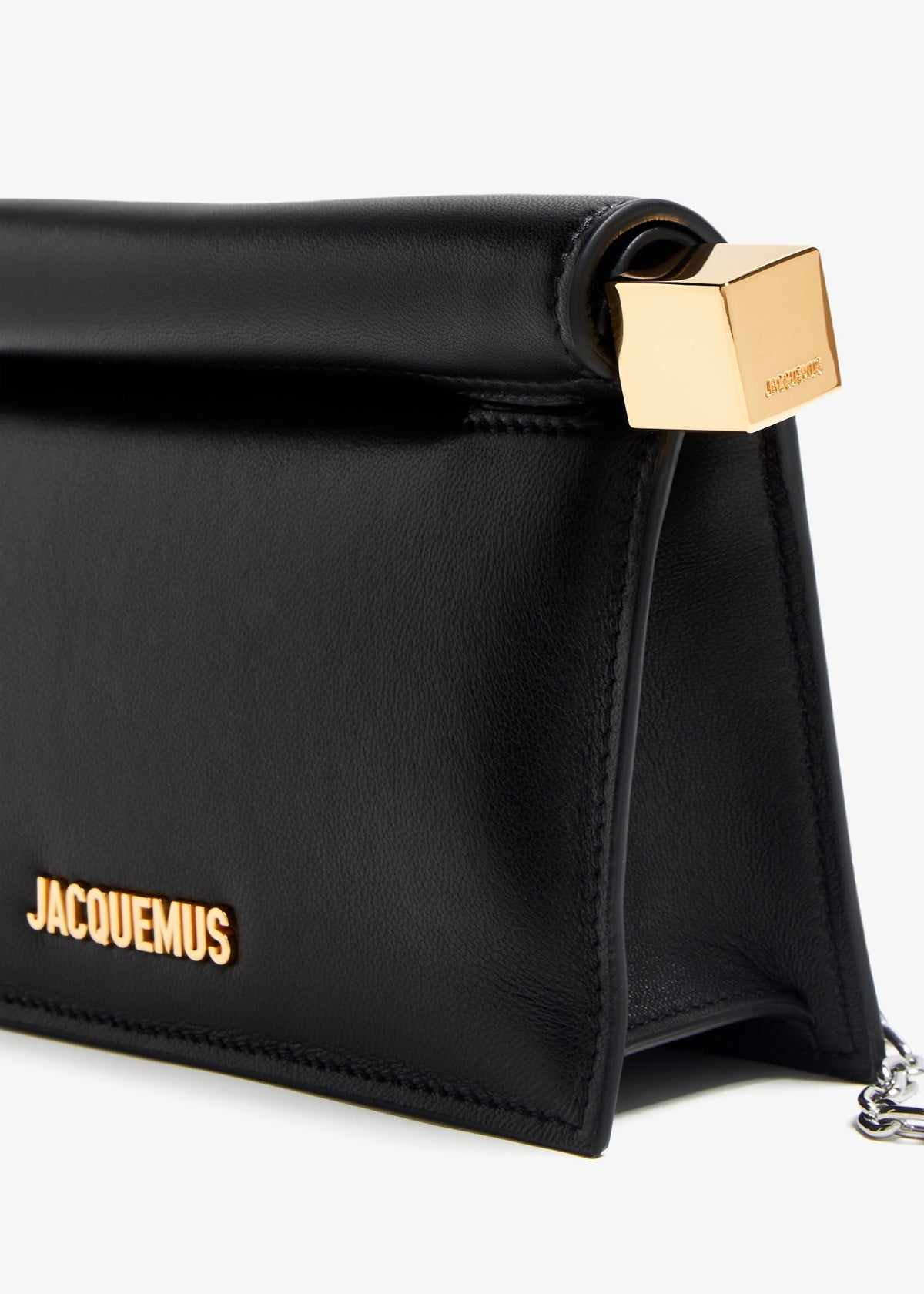 JACQUEMUS BLACK ROND CARRÉ SMALL CLUTCH BAG