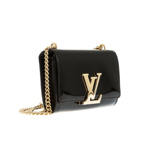 Louis Vuitton Black Patent Leather Chain Louise mm Bag