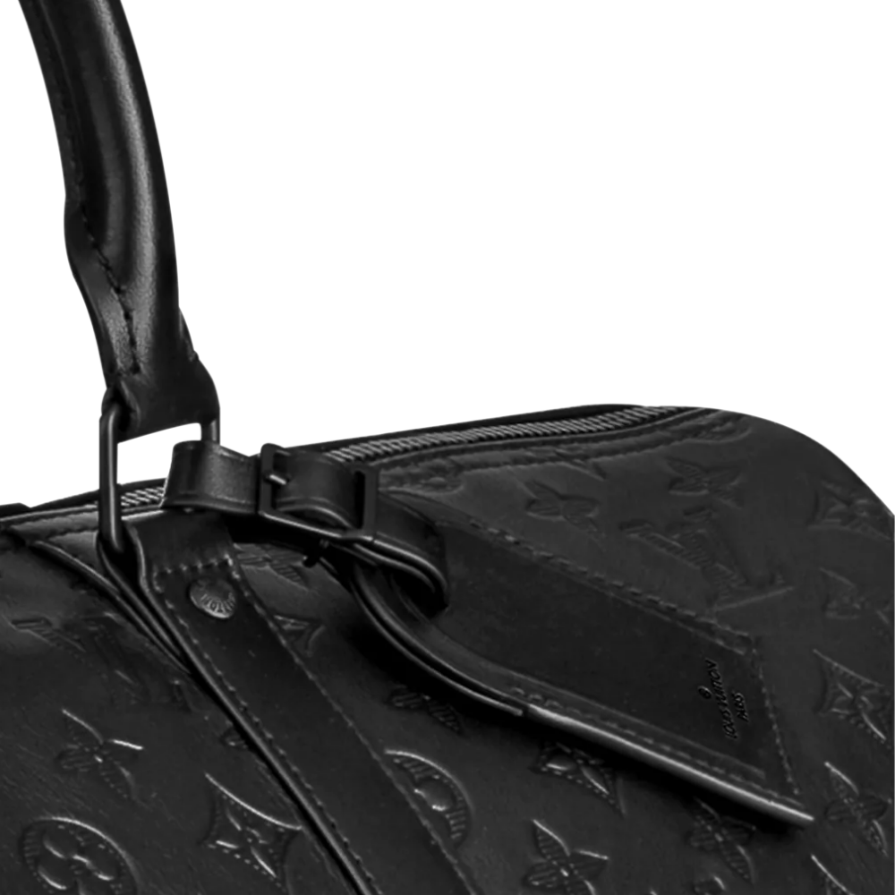 LOUIS VUITTON BLACK KEEPALL BANDOULIERE DUFFLE