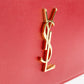 SAINT LAURENT RED CLASSIC KATE MONOGRAM CLUTCH
