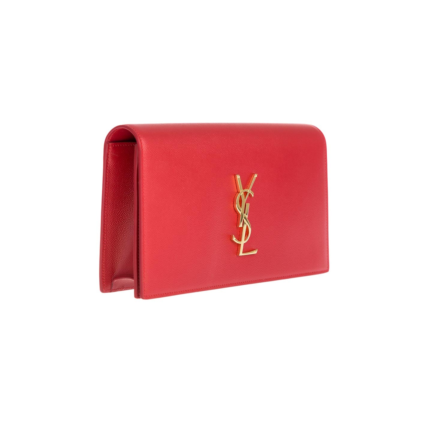SAINT LAURENT RED CLASSIC KATE MONOGRAM CLUTCH