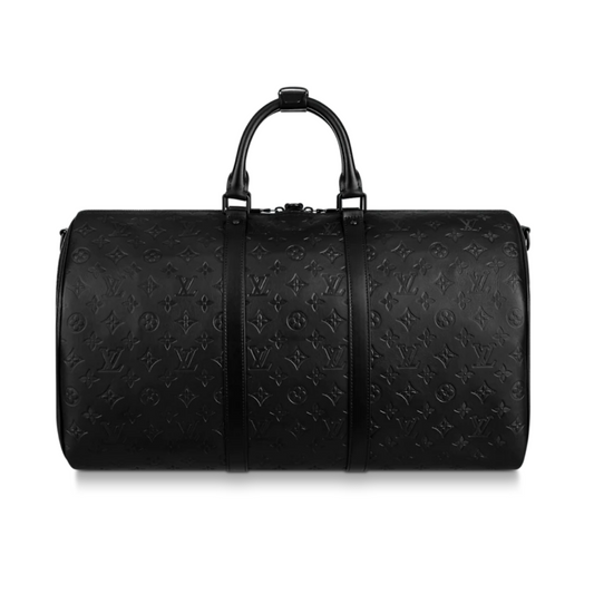 LOUIS VUITTON BLACK KEEPALL BANDOULIÈRE DUFFLE